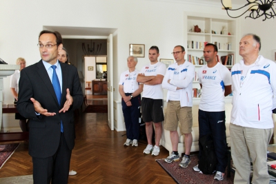 Réception de la délégation française d'athlétisme à la Résidence de France le 28 juin 2013 - JPEG